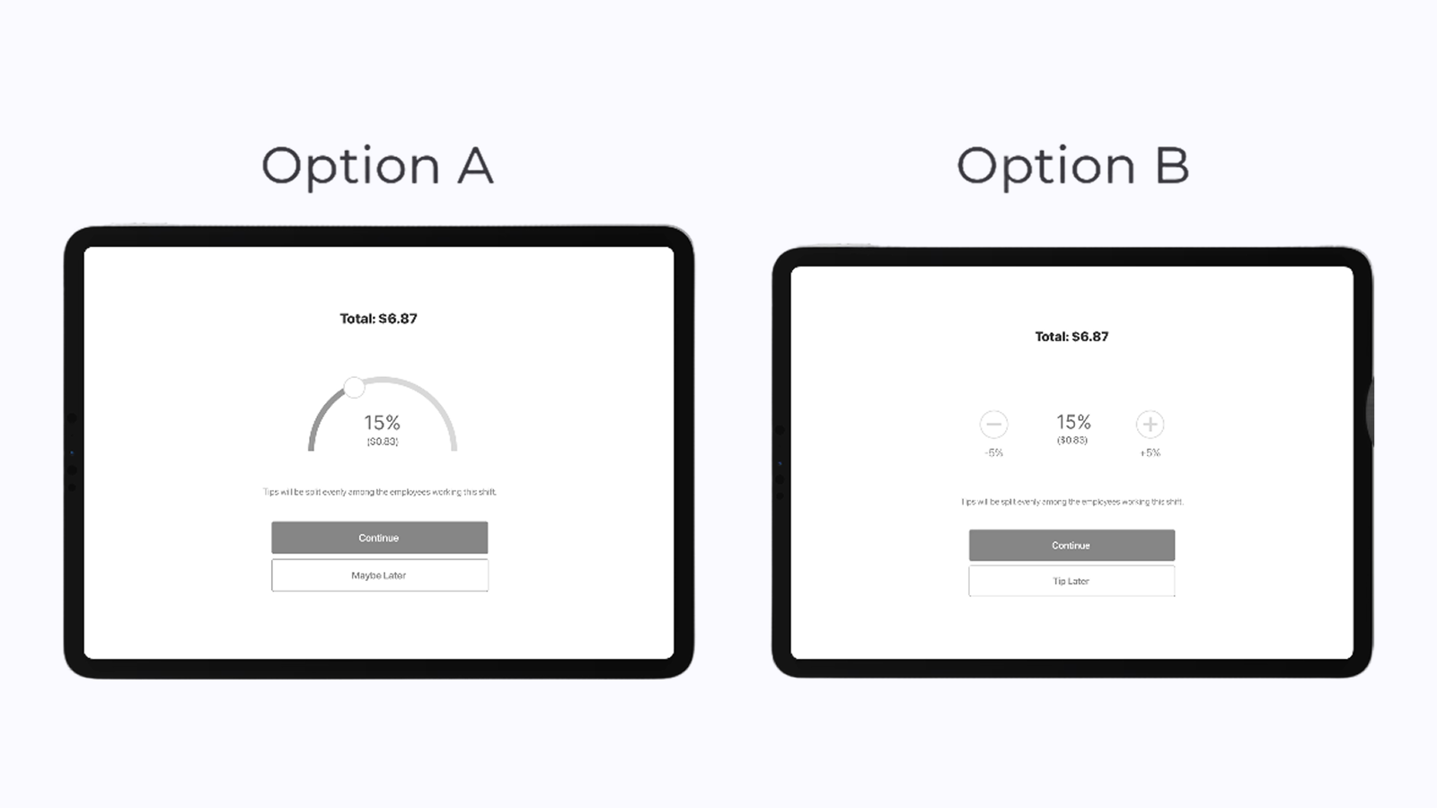 Blend POS — the tipping slider alone (before).